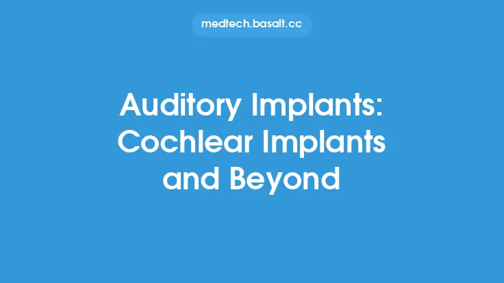 Auditory Implants: Cochlear Implants and Beyond Thumbnail