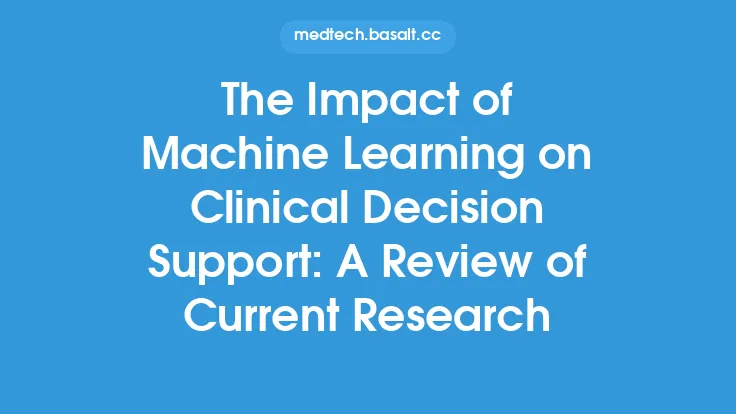 The Impact of Machine Learning on Clinical Decision Support: A Review of Current Research Thumbnail