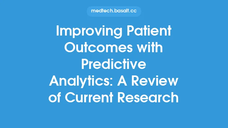 Improving Patient Outcomes with Predictive Analytics: A Review of Current Research Thumbnail